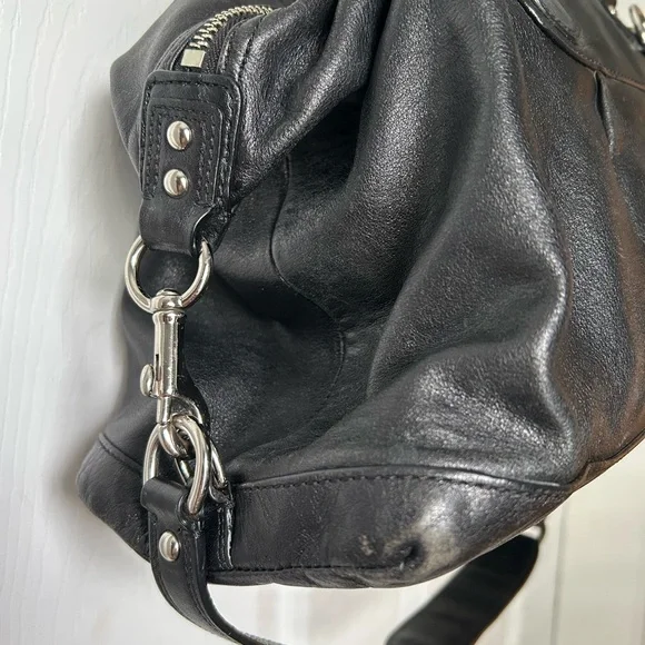 Authentic Coach “Ashley” Black Leather Women's Satchel Bag - Picture 7 of 11